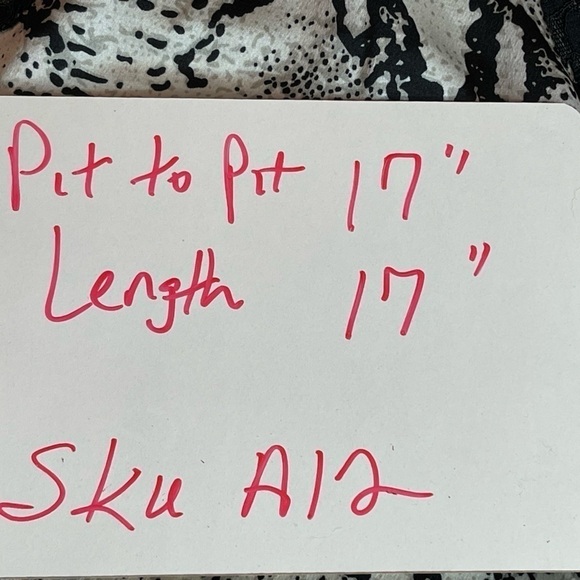 ACOA Lace Trim Black White Tank Top Snake Skin Print Adjustable Straps Medium - Picture 8 of 8